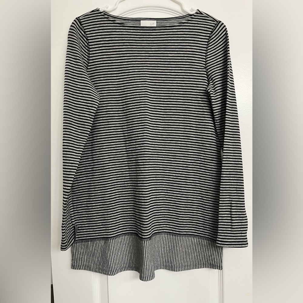 J.Jill cotton black and gray striped tunic size XS like new